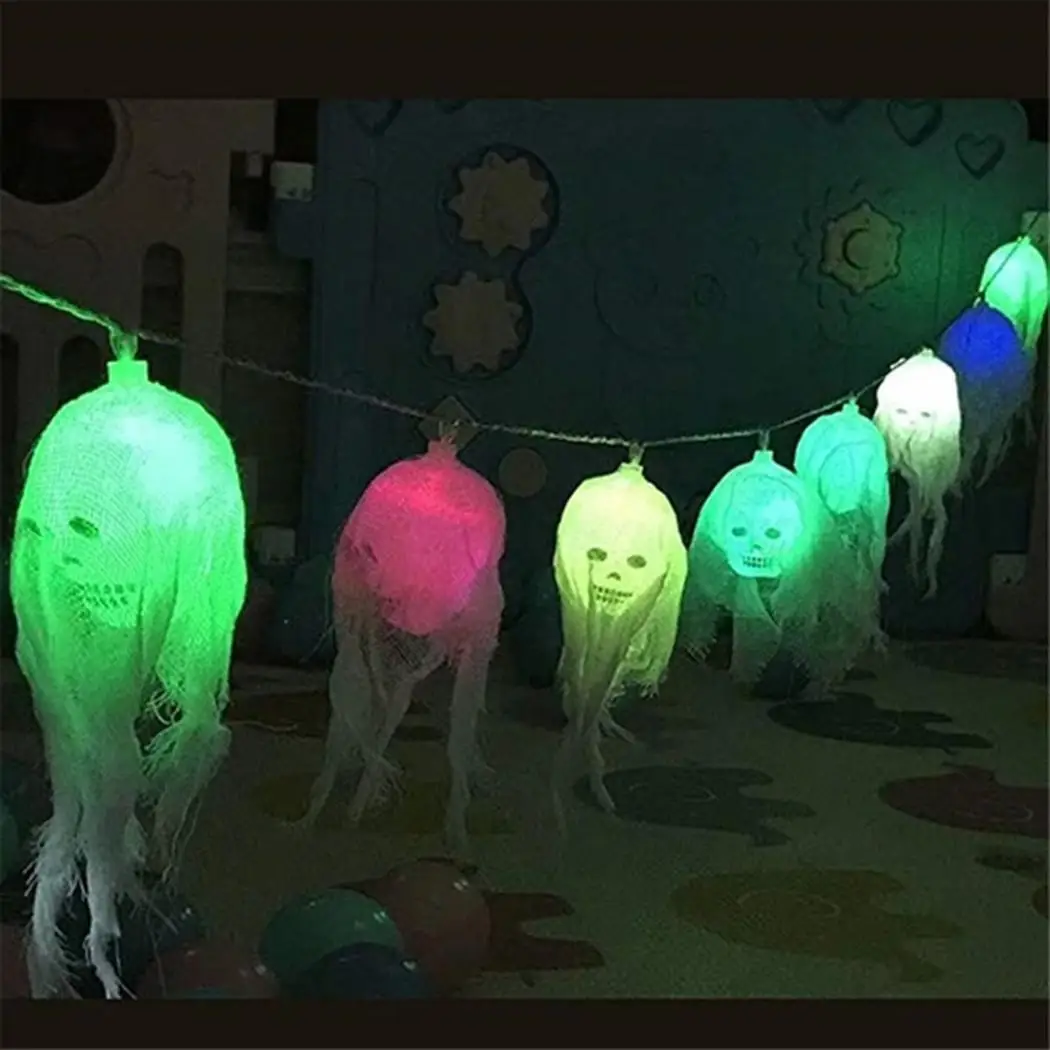Светодиодный череп на батарейках декоративная светящаяся гирлянда для 7(LM) IP44 Хэллоуин 3V 6000(H) вечерние Dcor 5m
