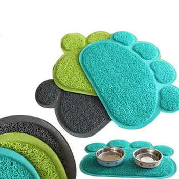 

Pet Dog Puppy PVC Cat Dish Bowl Feeding Food Placemat Mat Footprint Wipe Clean
