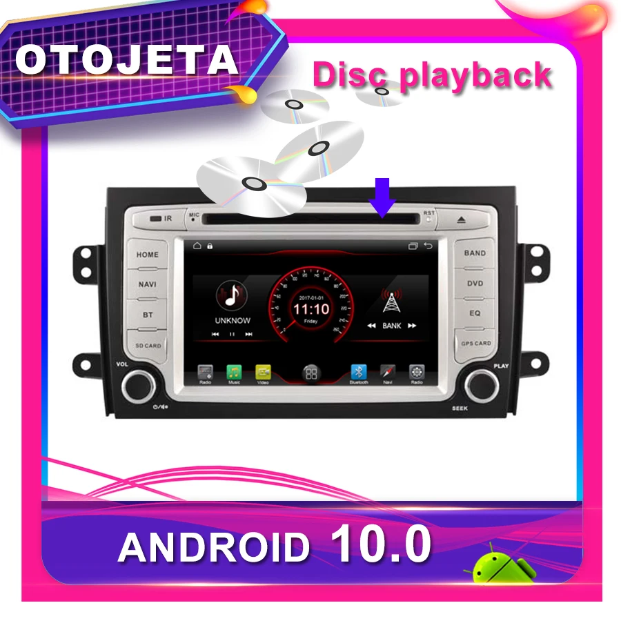 OTOJETA Автомобильный DVD Android 10,0 Автомобильный gps для SUZUKI SX4 2006-2012 7 дюймов Автомобильный Радио мультимедийная лента рекордер bluetooth навигация