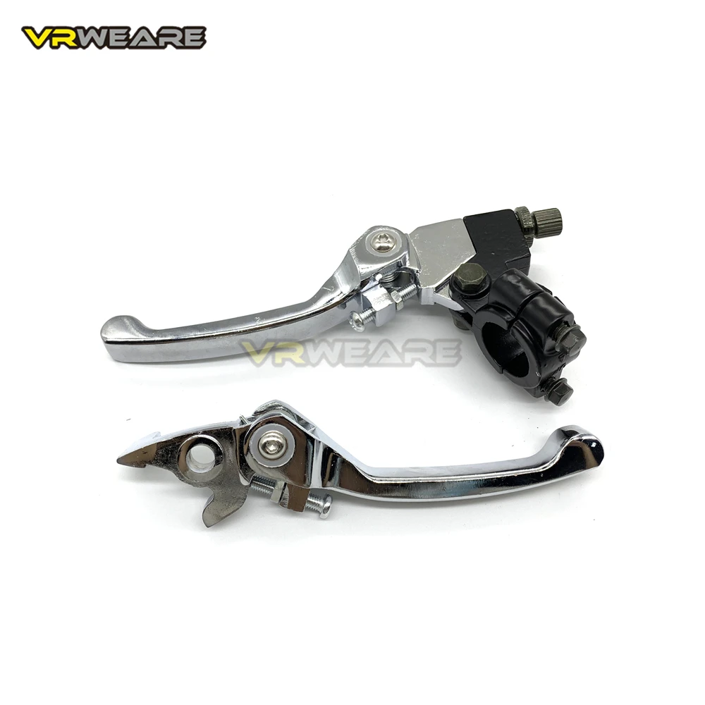 Foldable Brake and Clutch Lever Set for Motorcycles - Black Chrome Finish