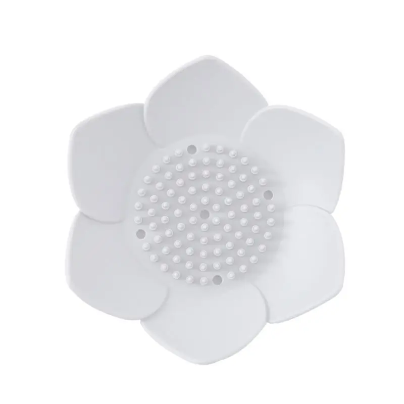 Silicone Bathroom Shower Soap Box Storage Plate Tray Drain Holder Flower Soapbox