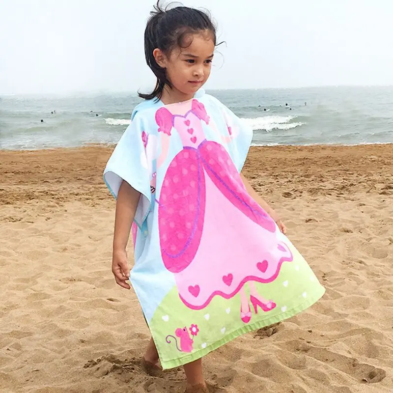 

Children's Cute Pattern Bathrobes Hooded Cloak Bath Towels Formaldehyde-free Home Bathing Cotton Children's Bath Towels