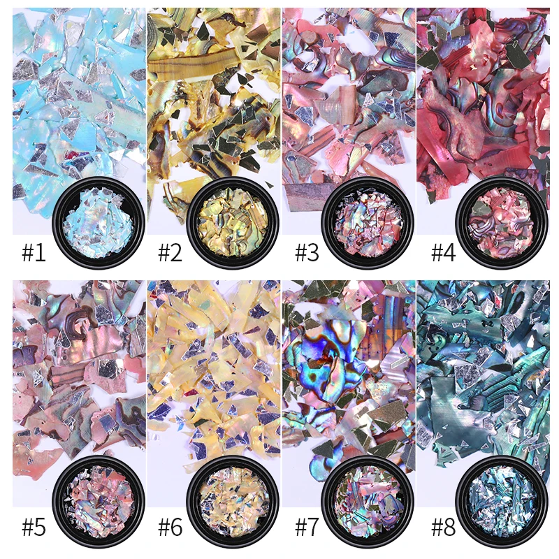 1 Box Irregular Nail Beads Sequins Pink Gold Shell Fragments Mixed Tinfoil Rhinestone Manicure 3D Nail Art Tips Decoration