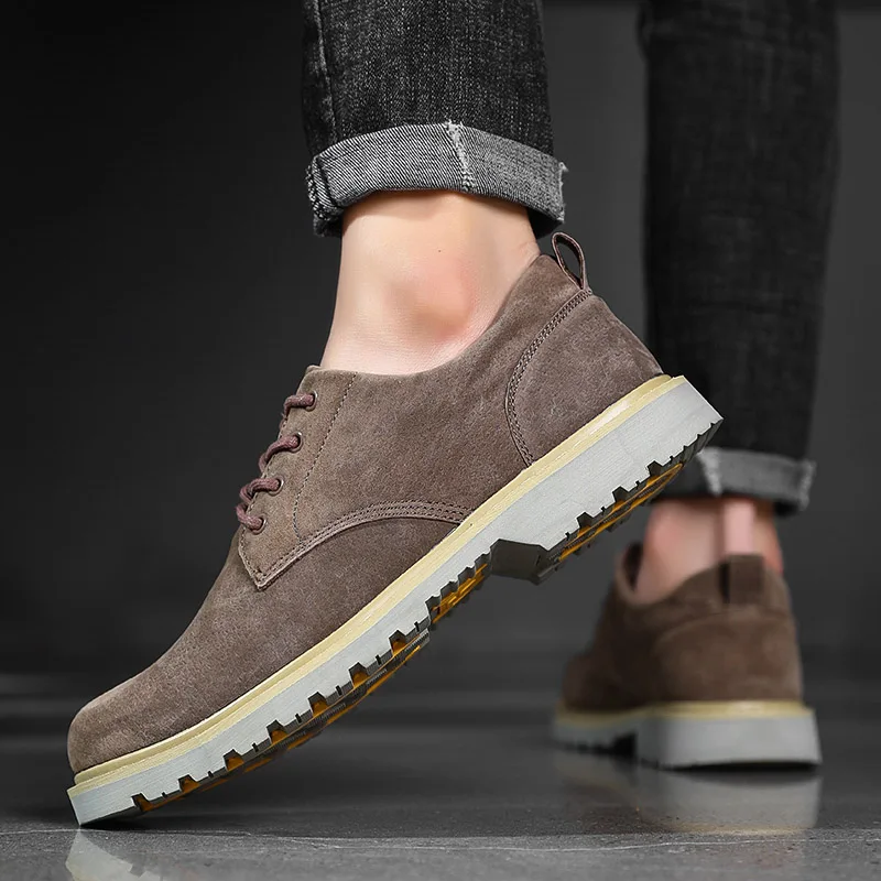 

Mens Shoes Suede 2020 Spring Autumn Fashion Business Casual Outdoor Shoes Lace-up Solid Office Work Shoes Men Comfy Sneakers