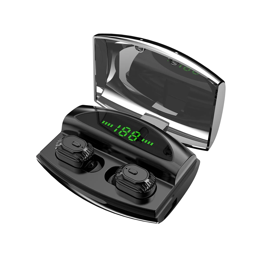 

IPX5 Waterproof Bluetooth 5.0 Earphone Ture Wireless CVC Noice Cancel HD Microphone 3500mAh LED Display For Mobile Phone
