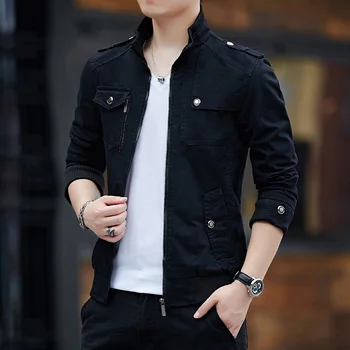 

Men's cargo jackets new fashion bomber men 2020 simple british style warm windproof jacket