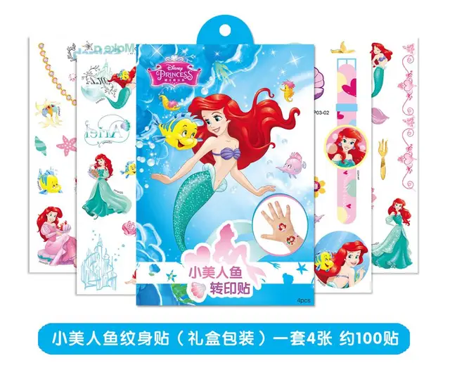 Disney Toy Story Woody Buzz Child Temporary Tattoo Body Art Flash Tattoo Stickers elsa anna Waterproof  Styling Sticker gift box 4 sheet  L