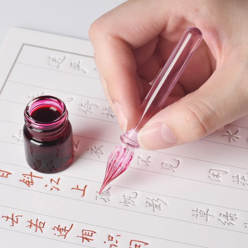 Мини каваи стеклянная перьевая ручка портативный 8 5 см милые ручки для цветных