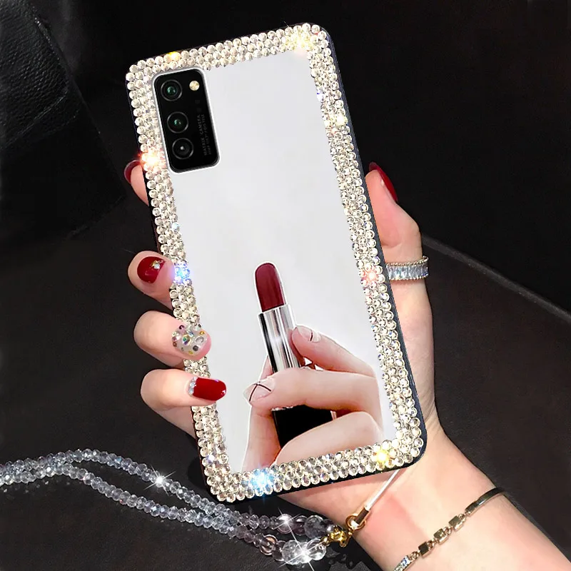 &quotЗеркальный Алмазный чехол для телефона Samsung Galaxy A71 A51 S20 Ultra S10 S8 S9 Note 10 9 8 Plus
