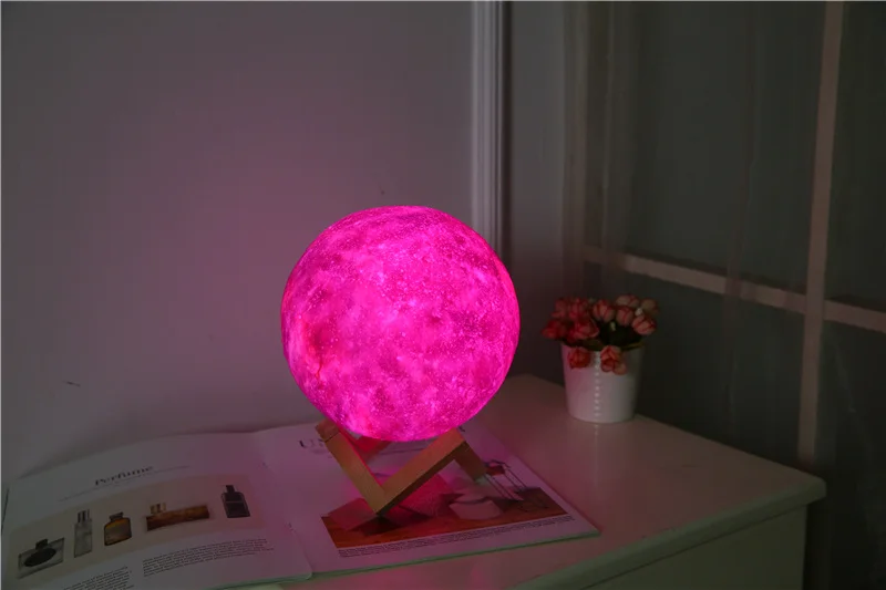 Креативный подарок 3D печать Звезда и луна лампа красочные изменения тактильные декоратор подарок Креативный USB светодиодный ночной Светильник Галактическая лампа