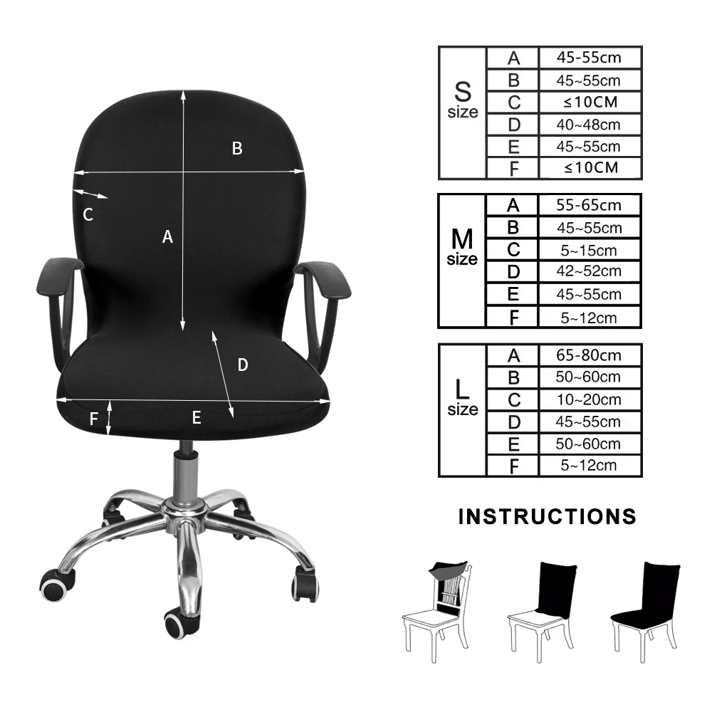 S/M/L Elastic Chair Covers Rotating Stretch Office Computer Desk Seat Chair Cover Removable Slipcovers