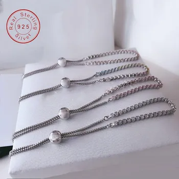 

Adjustable bracelet and charm bracelet 100% pure silver shining lady wedding jewelry free shipping