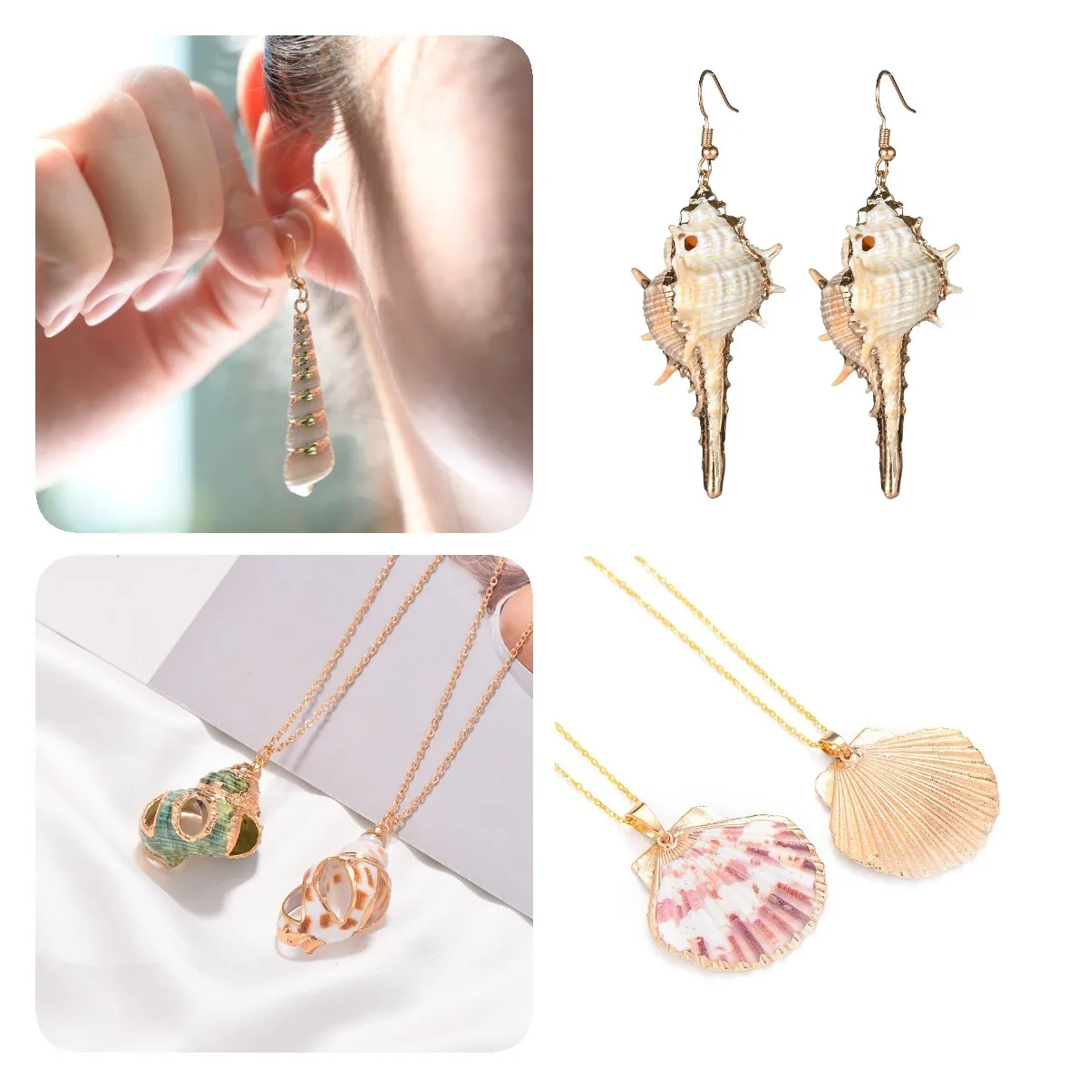 10X Perline Sciolte A Spirale Naturale Materiale Fai Da Te Per - Foto 6