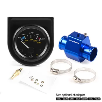 

2" 52mm Pointer Water Temperature Gauge 40-120 Celsius /100-250 Fahrenheit With 1/8NPT Water Temp Seal Pipe Sensor Adapter