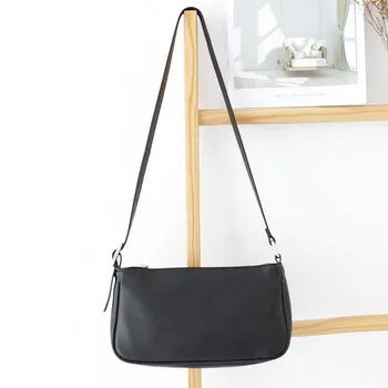 

2020 Summer Women New Fashion Solid PU Concise Axillary Pouch Baguette Bag Shoulder Bag Crossbody Office Daily