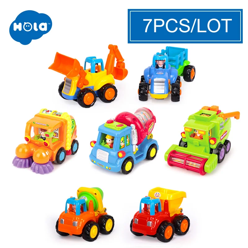 Детские инерционные машинки(набор из 4 шт.) производства Huile Toys - Цвет: Цвет: желтый