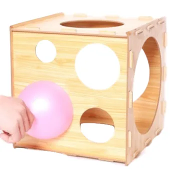 

9 Holes Balloon Sizer Box Wood Square Balloon Measurement Tool for Birthday Party Wedding decoration wooden box