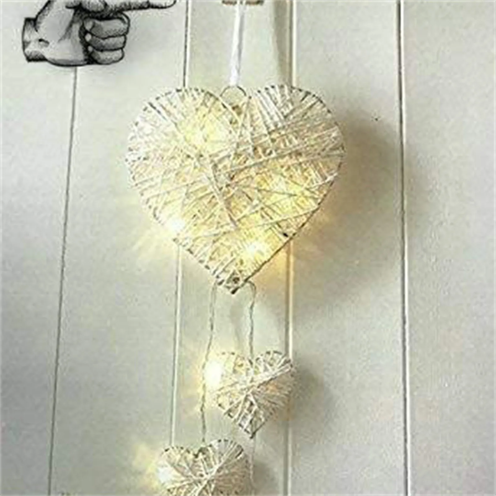 6 Inches Wicker Heart Shaped Valentine's Day Hanging Decoration With Led  Light Romantic Scene Atmosphere Gift For Girlfriend - AliExpress