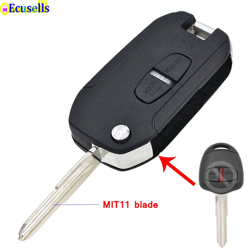 NEW Style modified 2 Button Folding flip remote KEY SHELL CASE fob for Mitsubishi Lancer OUTLANDER WARRIOR MIT11 right blade | Автомобили