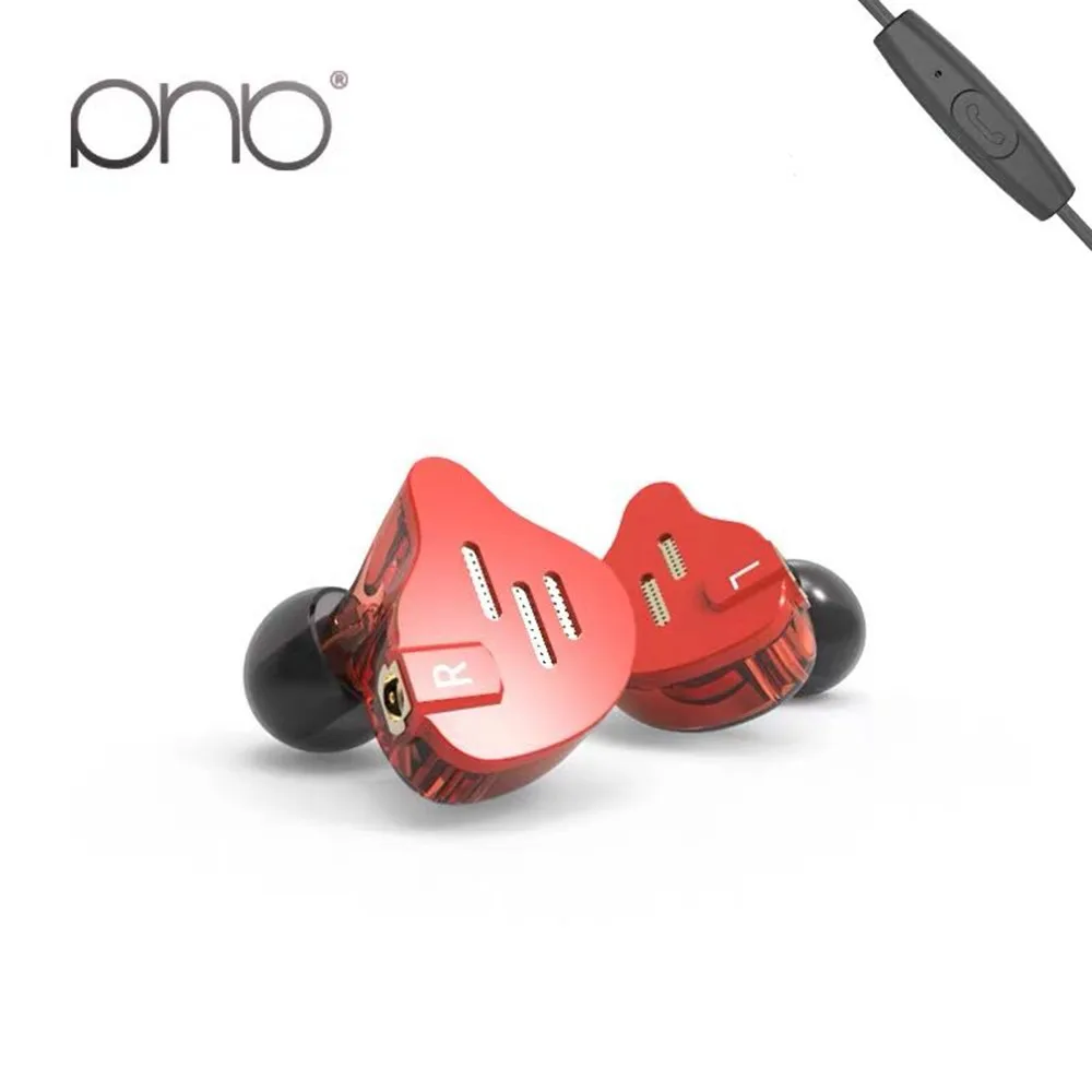 Red With Mic PHB EP-022A 1BA+ 1DD Гибридный Драйвер наушников HIFI бас гарнитура DJ монитор Бег Спорт Наушники вкладыши HIFI наушники с MMCX Интерфейс - Цвет: Red With Mic