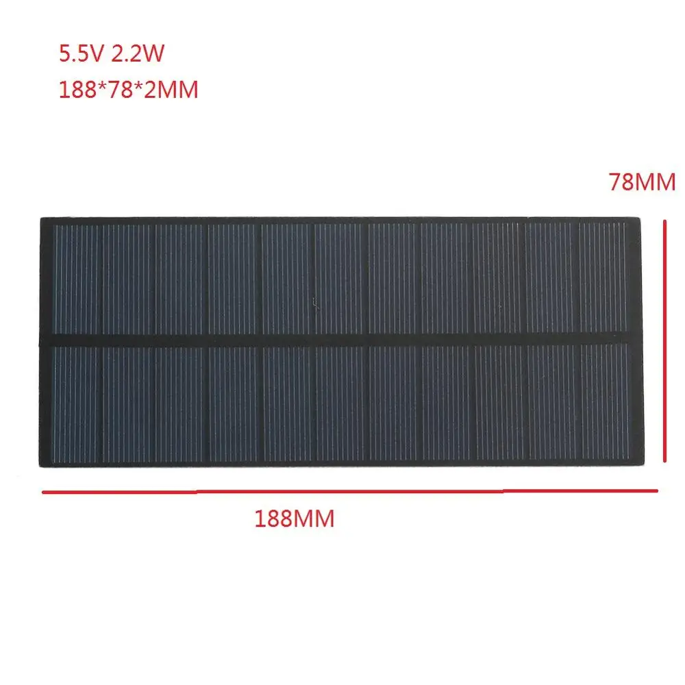 5.5V 2.2W Amzdeal 2 Вт 6 в Солнечная зарядное устройство Панель s поликремния портативная солнечная панель для кемпинга - Цвет: 5.5V 2.2W