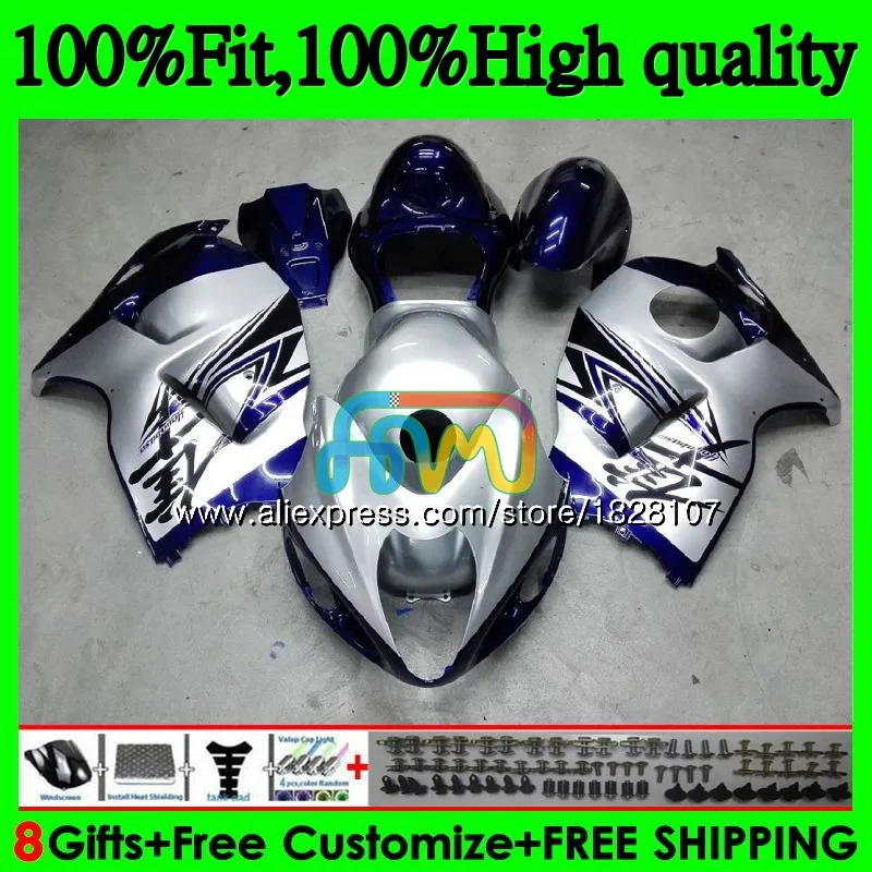 Инъекции для SUZUKI Hayabusa GSXR 1300 GSXR-1300 57BS. 232 GSXR1300 08 13, 14, 15, 16 лет 2008 2013 серебристый синий обтекатель