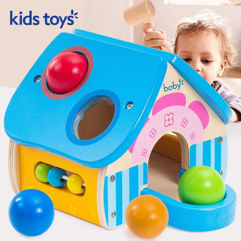 

Boby Small Hammer Beat Toy Separator Beat Ball Table 1-2-3-Year-Old Infants Children Montessori Early Childhood Educational