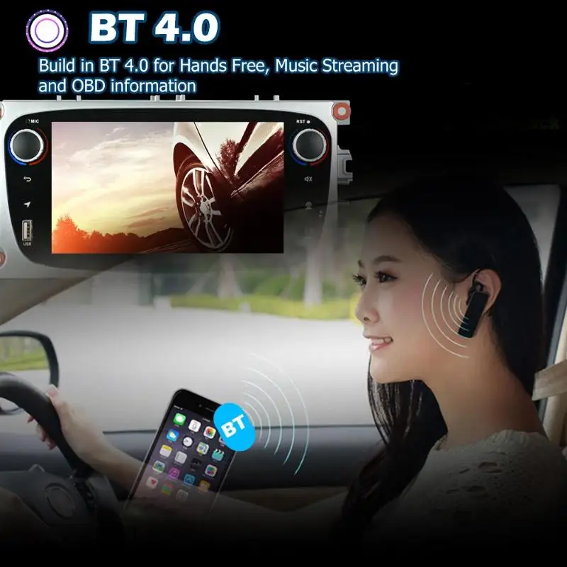 7 дюймов сенсорный экран Android 8,1 стерео Bluetooth gps Navi USB MP5 плеер встроенный 32G флэш-памяти для музыки видео