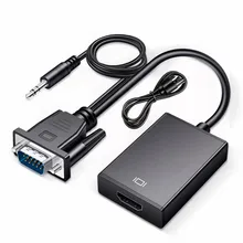 1080P Full HD VGA to HDMI-compatible Converter Adapter Cable with Audio Output VGA HD Adapter for PC laptop to HDTV Projector