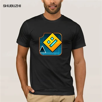 

Trendy Graphic T-shirt Top mens tshirts casual slim fit mens summer tops Geometry Dash Game Logo mens shirts