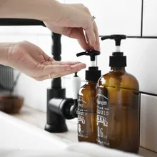 Скандинавские ins Ретро бутылки для хранения, стеклянные бутылки, дезинфицирующее средство для рук, шампунь, гель для душа, кондиционер, пресс-бутылка WF1129207