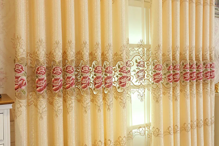 Простые европейские шторы для гостиной с вышивкой, плотные шторы из ткани, спальни, балконные занавески для королевского короля