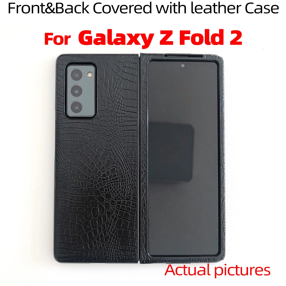 

For Galaxy Z Fold 2 Case for Galaxy Z Fold2 5G front and back covered with Luxury leather Case For Galaxy Z Fold2 5G Case