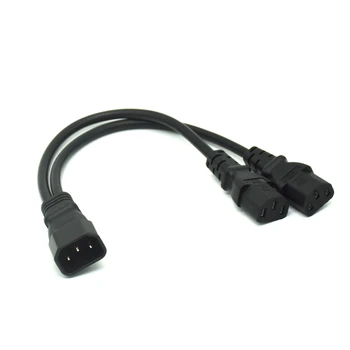 

Power Y Type Splitter Adapter Cable Single IEC 320 C14 Male to Dual C13 Female Short Cord for Computer host display