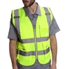 Puimentiua High visibility reflective safety vest work reflective vest multi-pocket overalls safety vest men's safety vest ► Photo 2/6