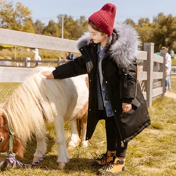 

Girls down jacket long in the new western style 2020 winter children big boy baby brand quality goods with thick coat