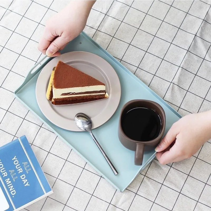 

Nordic Metal Macarons Tray Home Desktop Decorations Tea Set Fruit Water Cup Tableware Storage Rectangular Plate