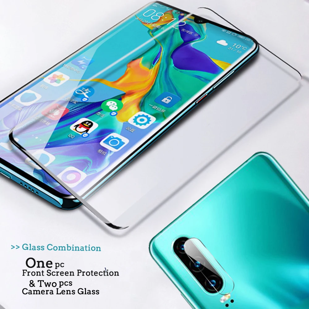 Для Huawei P 30 P30 Lite закаленное стекло защита переднего экрана и 2 шт. задняя камера