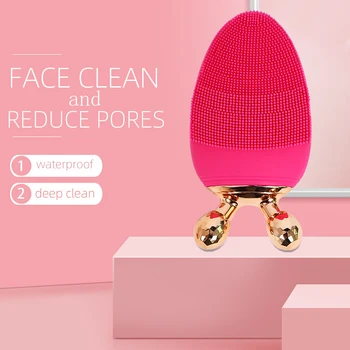 

Hangable Facial Cleaning Brush ultraSonic Vibration Face washing Cleaner device Silicone Deep Pore Electric Waterproof Massage