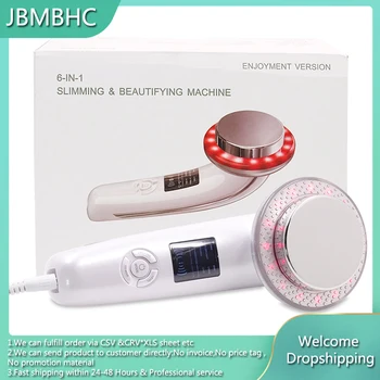 

6 In 1 EMS Ultrasonic Body Facial Slimming Anti Cellulite Burn Fat Cavitation Slimming Weight Loss LED Therapy Face Massager