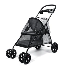 Складная коляска для собак и кошек, Тедди 4 контейнер на колесиках, походная тележка для путешествий, многонаправленная дышащая серая черная переноска, 15 кг