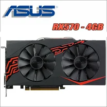 Видеокарта ASUS RX 570 4 Гб 256Bit GDDR5, видеокарты для AMD RX 500 серии, VGA карты RX570 RX580 580 8 ГБ, порт дисплея HDMI DVI
