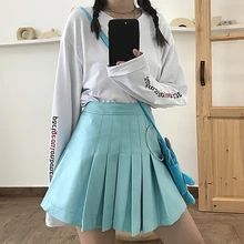 3 цвета Женская юбка осень новая мода мини Милая женская плиссированная юбка с высокой талией тонкая юбка из искусственной кожи