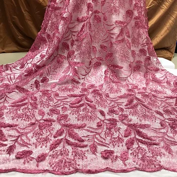 

New arrival pure color branches design with sequins tulle lace dress fabric AF137,Most popular soft material French Lace Fabric