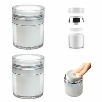 

Luxury Empty Acrylic Vacuum Pump Bottle 6pcs 1/2oz 30g 50g Airless Refillable Travel Cream Cosmetic Jars