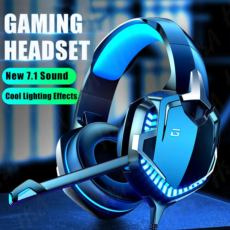 Professional Gaming Headset Gamer Headphones 7 1 Surround Sound for Computer PS4 PC Wired Headsets With Mic LED Light Gifts