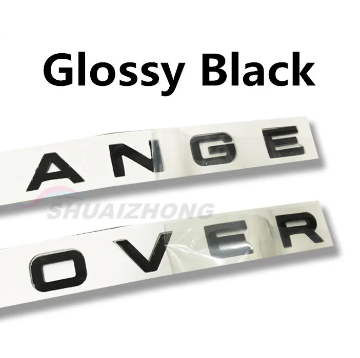 10pcs Glossy Black 10 шт.(R-OVER/R-ANGE) 3D автомобиль передняя фара капот/задний бампер на крышке багажника знак значок эмблема, логотип, наклейка стайлинга автомобилей - Название цвета: 10pcs Glossy Black
