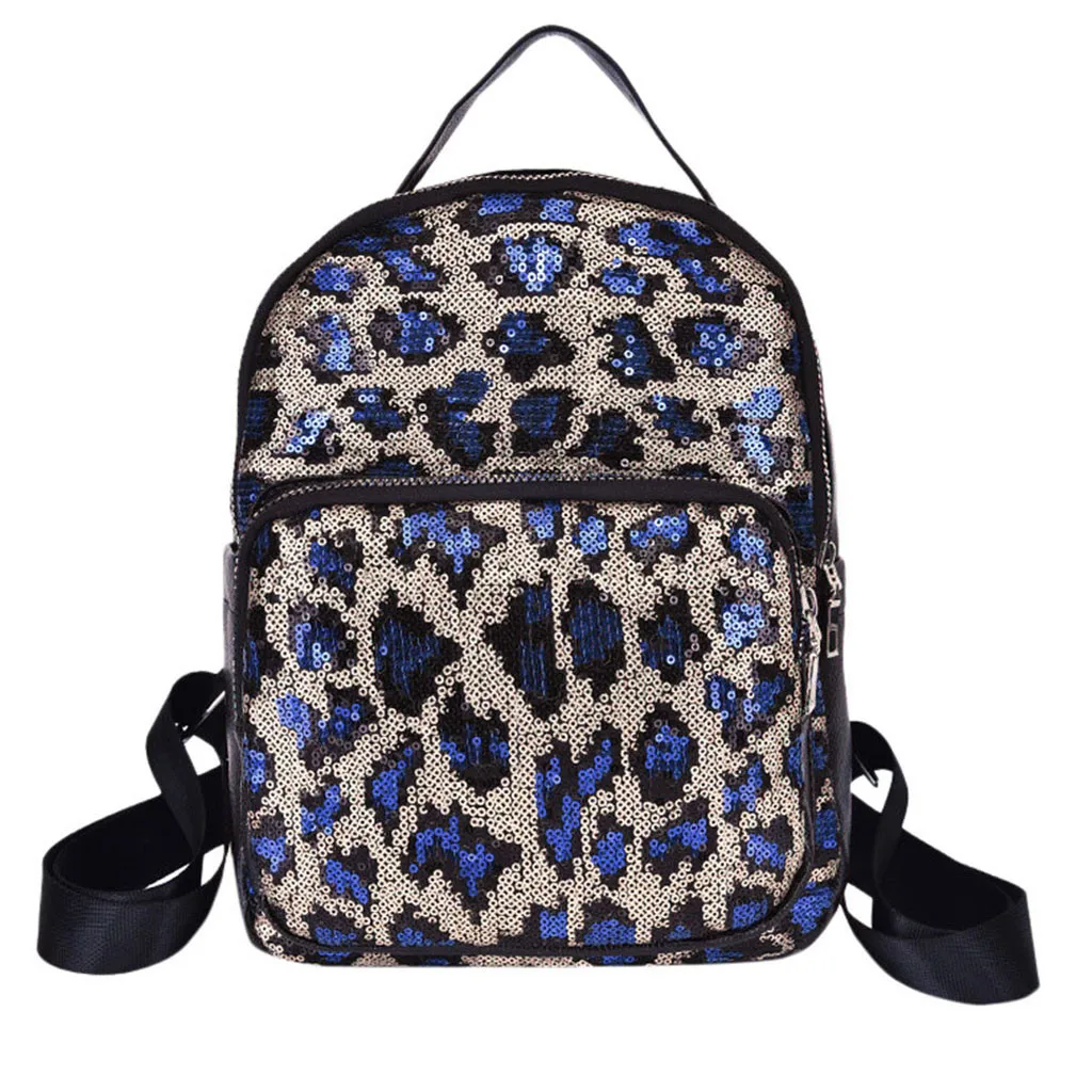 

OCARDIAN Female Backpack Women Girl Sequin Leopard Print School Bag Mochila Backpack Satchel Travel Shoulder Bag Mini Backpack