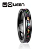 Personality Men' s Tungsten carbide Finger Rings in Black Inlaid Opal Ring Size 7-12 Vintage Jewelry Gift Handmade Rings 1