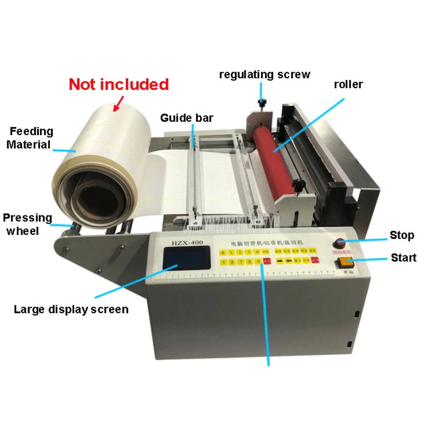 Автоматическая подача машина для резки нетканого полотна машина для резки бумаги клейкая Наклейка ПВХ пленка фольга резак машина HZX-400
